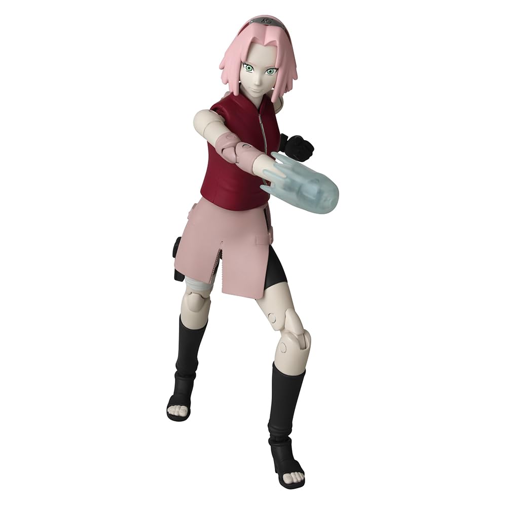 BANDAI Anime Heroes Naruto Action Figure Haruno Sakura | 17cm Figure With Extra Hands and Accessories | Shippuden Anime Action Figures for Boys and Girls
