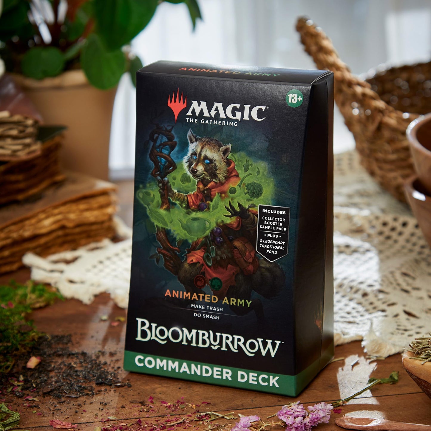 Magic: The Gathering Bloomburrow Commander Deck - Animated Army (100-Card Deck, 2-Card Collector Booster Sample Pack + Accessories)