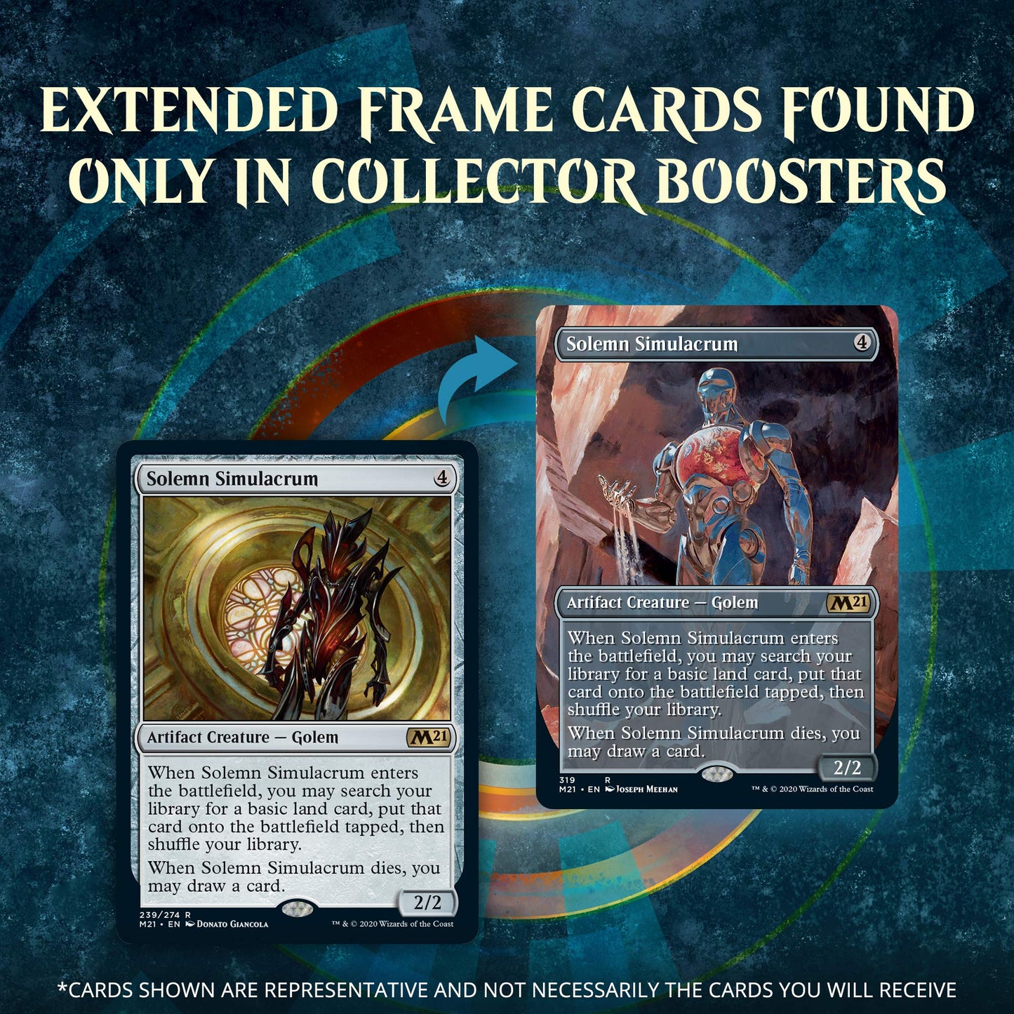 Magic: The Gathering Core Set 2021 (M21) Collector Booster | 15 Cards | Min. 4 Rares Per Pack