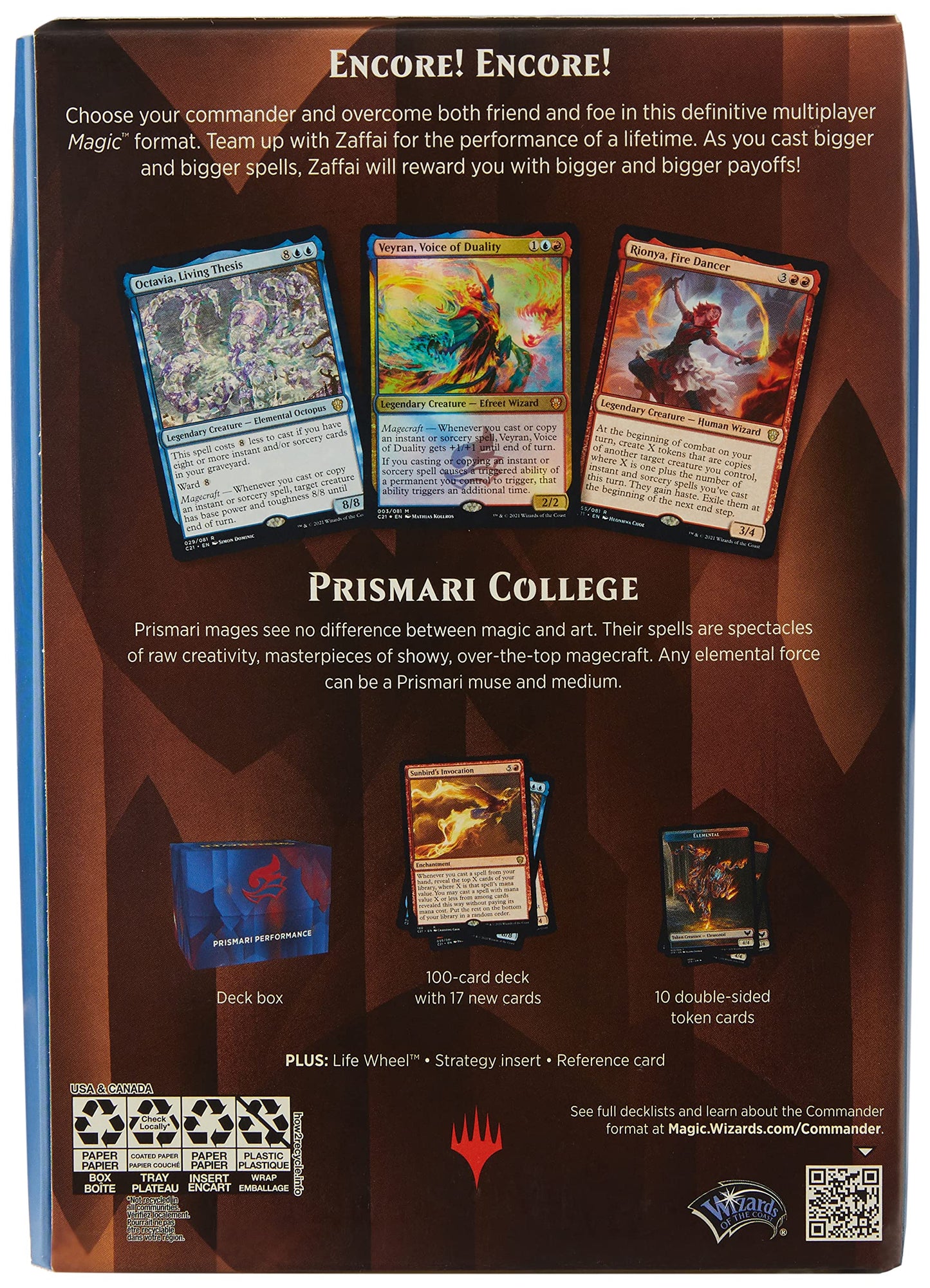 Magic: The Gathering Strixhaven Commander Deck – Prismari Performance (Blue-Red)