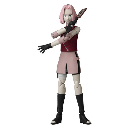 BANDAI Anime Heroes Naruto Action Figure Haruno Sakura | 17cm Figure With Extra Hands and Accessories | Shippuden Anime Action Figures for Boys and Girls