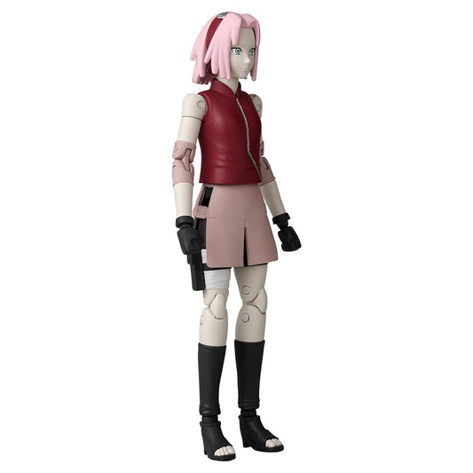 BANDAI Anime Heroes Naruto Action Figure Haruno Sakura | 17cm Figure With Extra Hands and Accessories | Shippuden Anime Action Figures for Boys and Girls