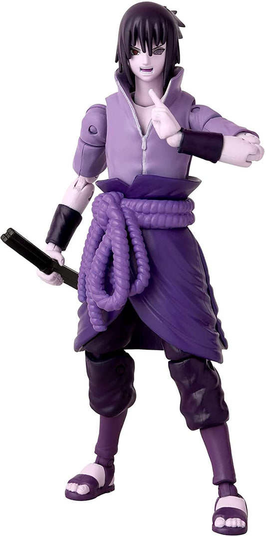 BANDAI Anime Heroes Action Figure Uchiha Sasuke Rinnegan/Mangekyo Sharingan | 17cm Sasuke Figure with Extra Hands and Accessories | Naruto Shippuden Anime Figure Action Figures for Boys and Girls