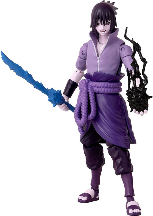 BANDAI Anime Heroes Action Figure Uchiha Sasuke Rinnegan/Mangekyo Sharingan | 17cm Sasuke Figure with Extra Hands and Accessories | Naruto Shippuden Anime Figure Action Figures for Boys and Girls