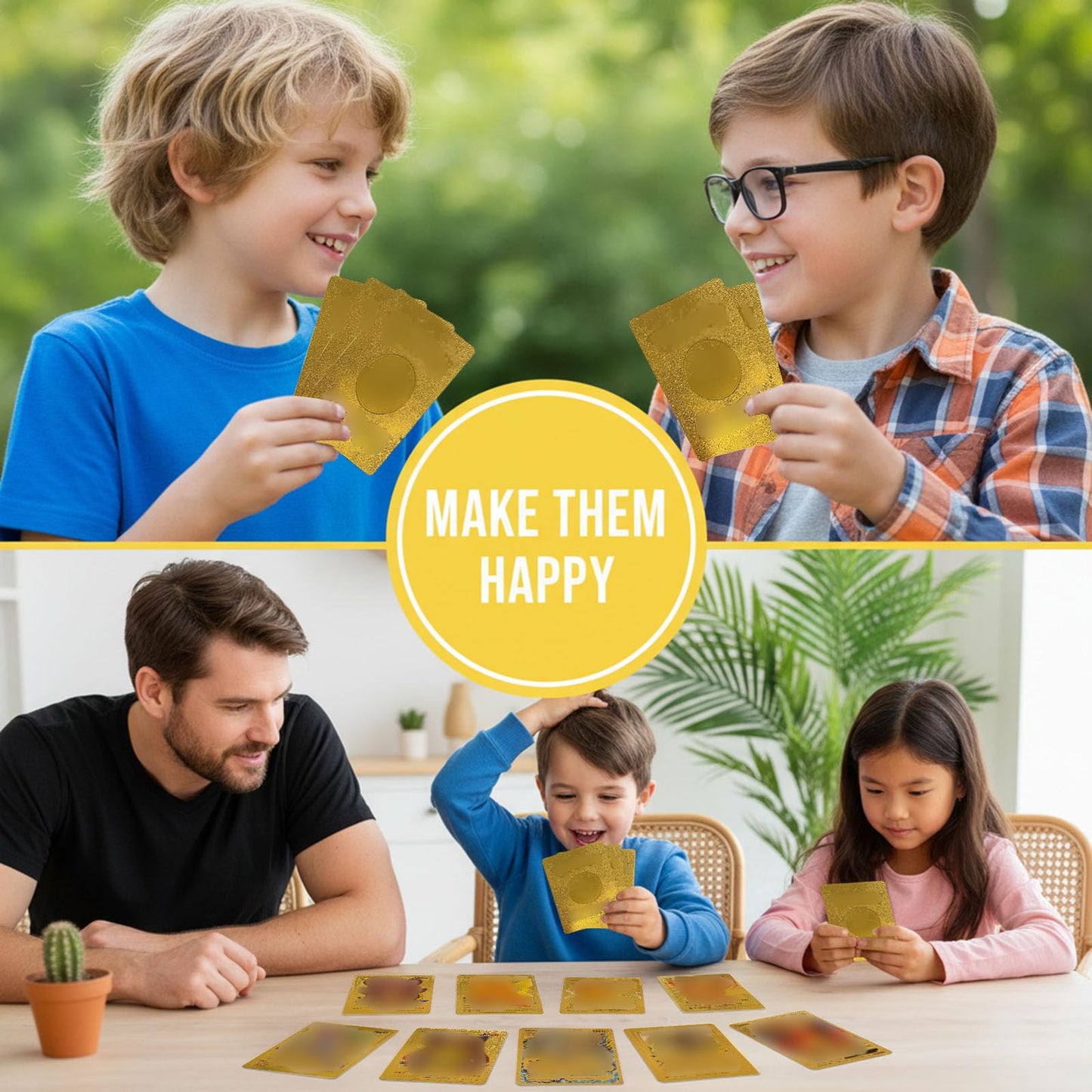 55 PCS Gold Foil Cards Deck Box - Ultra Rare Vmax DX GX V EX Cards Set - No Duplicates Golden Cards - Best Gift for Fans, Kids & Collectors