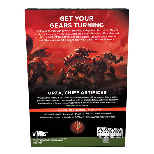 Magic: The Gathering The Brothers’ War Retro-Frame Commander Deck - Urza's Iron Alliance (White-Blue-Black) + Collector Booster Sample Pack