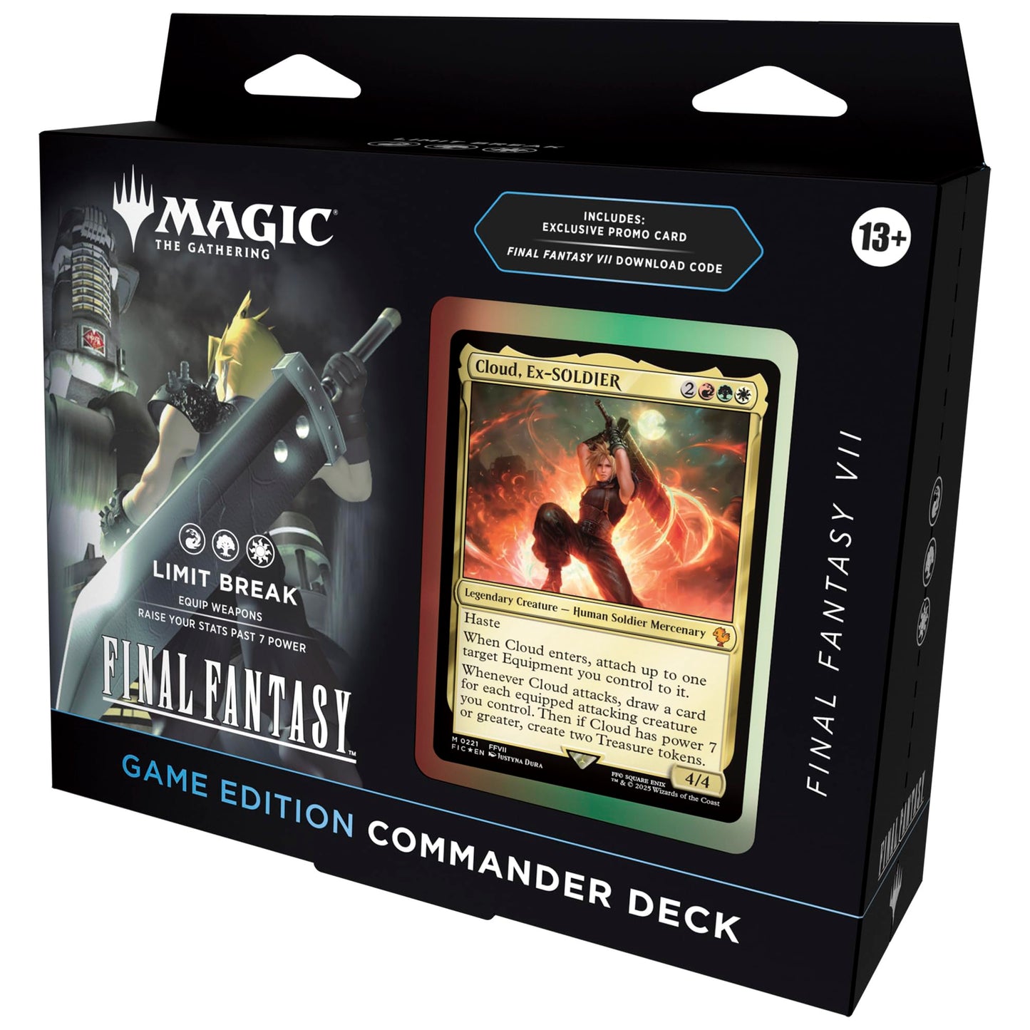 Magic: The Gathering Final Fantasy VII Commander Deck - Game Edition (Limit Break Commander Deck, Exclusive Promo Card, Final Fantasy VII Video Game Download Code, and Accessories)