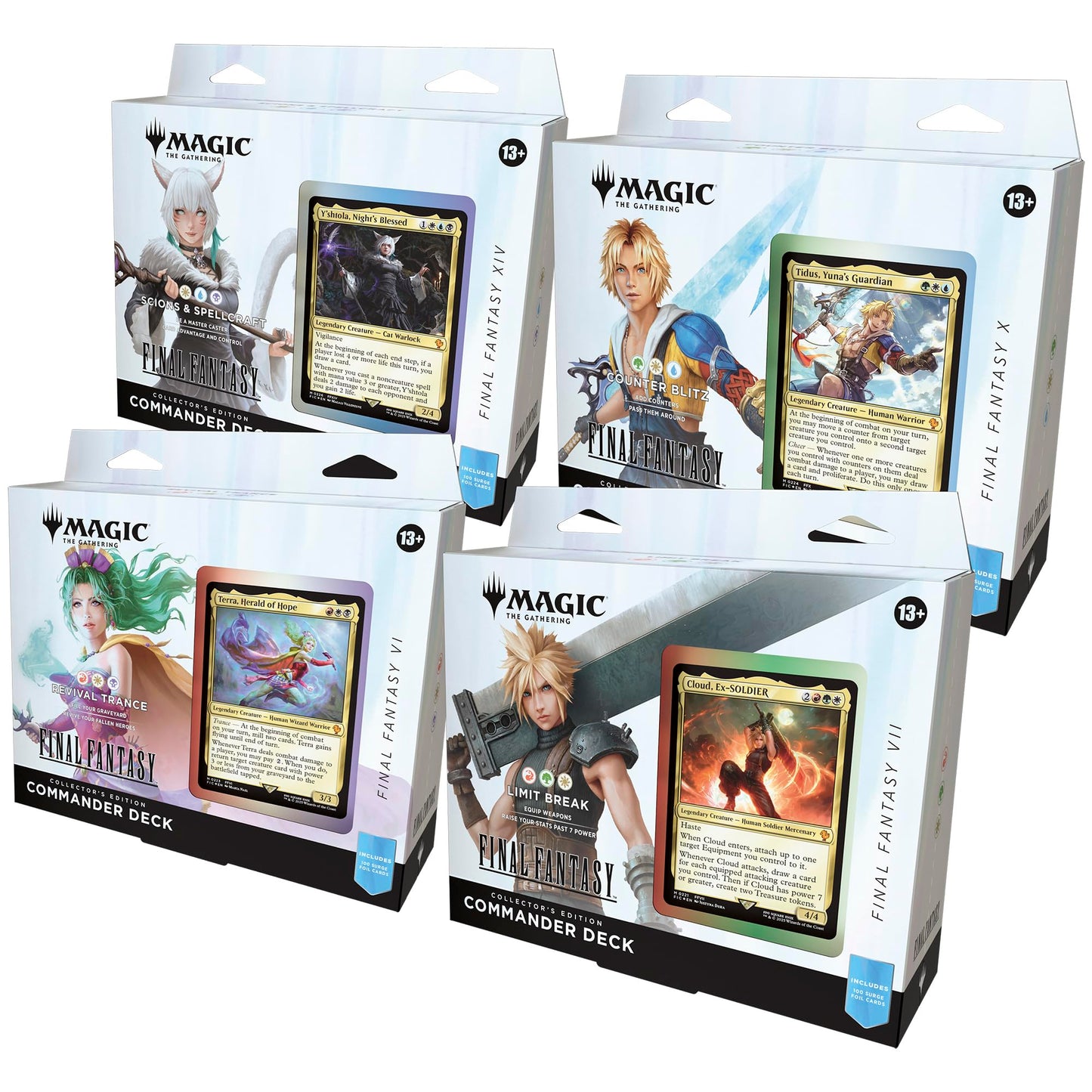 Magic: The Gathering - Final Fantasy Collector’s Edition Commander Deck Bundle - Includes All 4 Surge Foil Decks