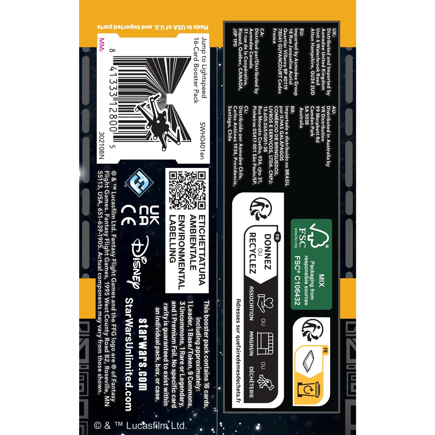 Asmodee Star Wars: Unlimited TCG Jump to Lightspeed Booster Display (Set of 24 Booster Packs) - Trading Card Game for Kids & Adults, Ages 12+, 2+ Players, 20 Min Playtime