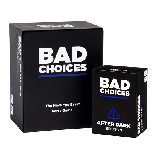 BAD CHOICES Party Game + After Dark Edition Set - Hilarious Adult Card Game for White Elephant Parties, Stocking Stuffers and Board Games Night with Your Friends