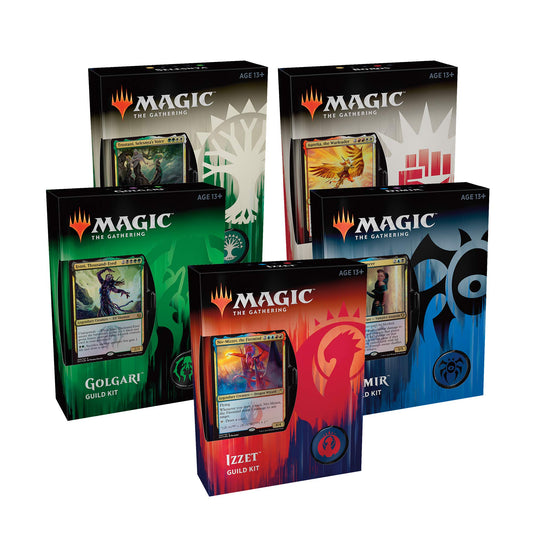 Magic: The Gathering Guilds of Ravnica Guild Kits | 5 Ready-to-Play 60-Card Decks | Accessories | Factory Sealed