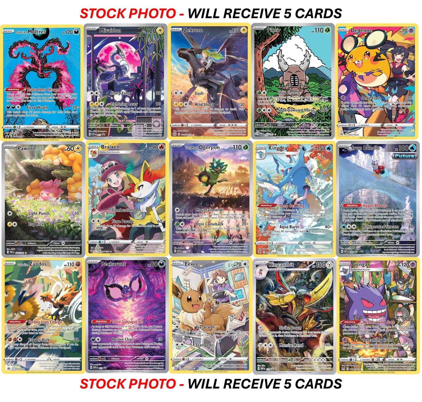 5 Pokemon Card Trainer Gallery/Illustration Rare Lot - 5 Assorted Cards - No Duplicates